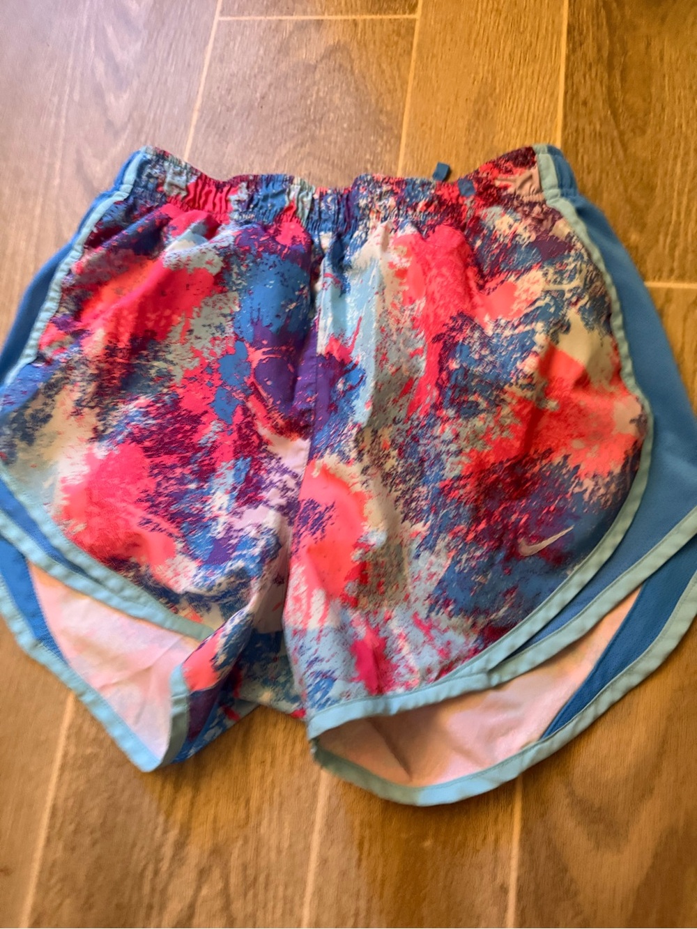 Nike Girls' Multicolor Athletic Shorts - Pink & Blue